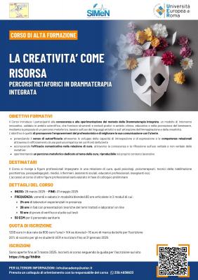 Corso di Alta Formazione LA CREATIVITA' COME RISORSA Percorsi metaforici in Drammaterapia Integrata